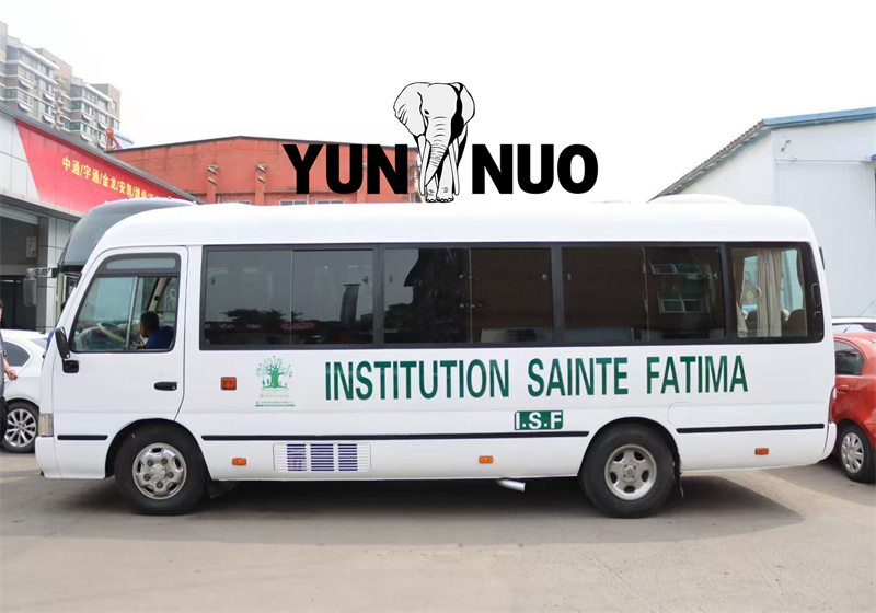 The 29-seat Toyota Coaster customized for the Senegalese client has been fully renovated