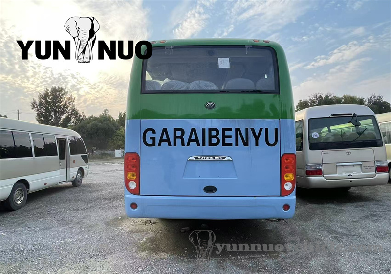 The renovated Yutong buses are ready to be shipped to Africa